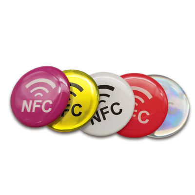 เส้นผ่านศูนย์กลาง 30 มม. อีพ็อกซี่การ์ด 13.56MHZ NFC Epoxy Tag ISO14443A