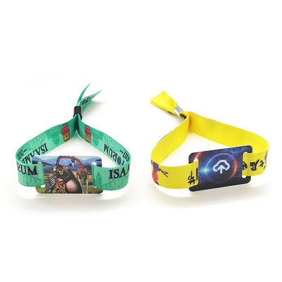 เชือกผ้า สายรัดข้อมือ Rfid แบบใช้แล้วทิ้ง ผ้าทอ ฟังก์ชั่นใช้ครั้งเดียว
