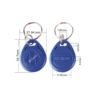 13.56mhz ABS Key Fob แท็กกุญแจพลาสติกพันรอบการเขียนโปรแกรม