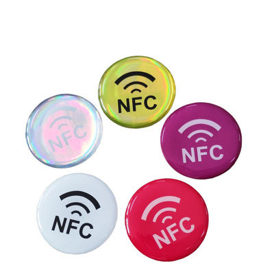 เส้นผ่านศูนย์กลาง 30 มม. อีพ็อกซี่การ์ด 13.56MHZ NFC Epoxy Tag ISO14443A